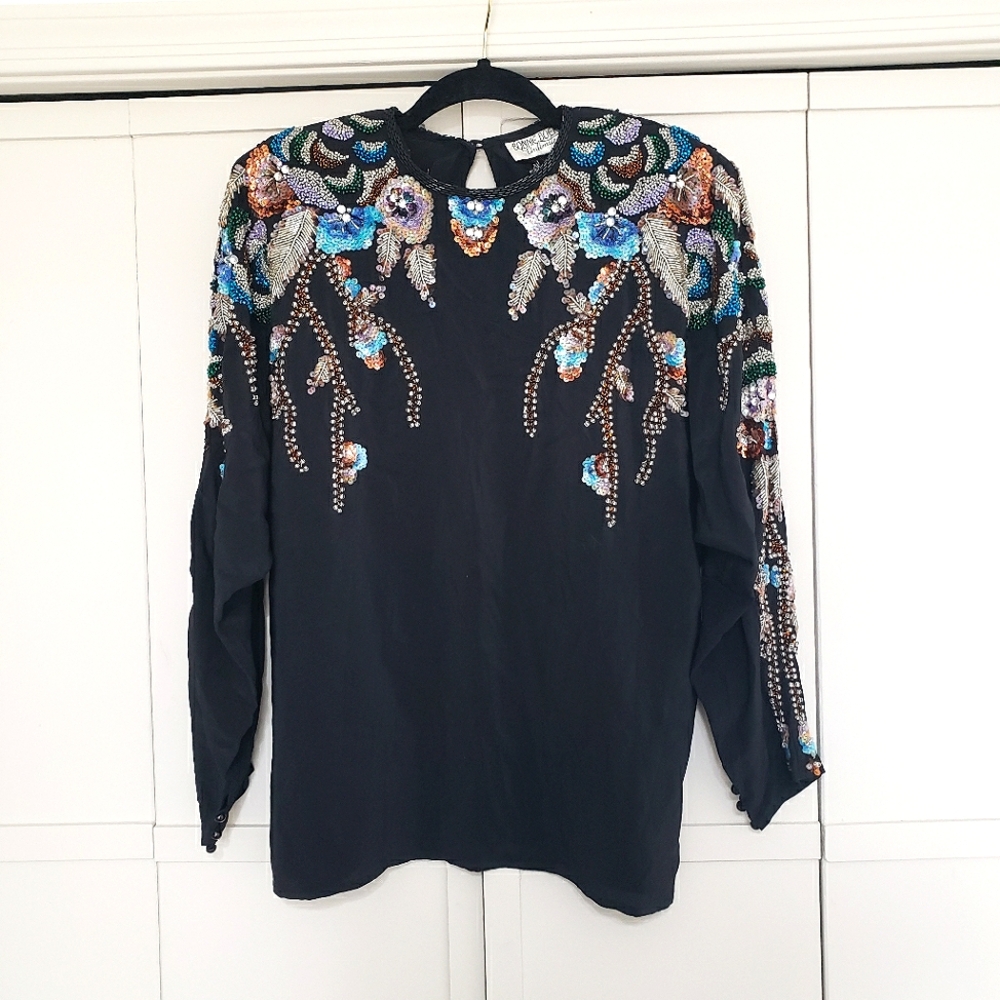 Embroidered Black Blouse